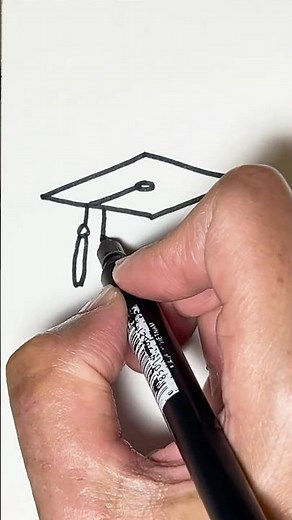 How to draw a graduation cap! #drawingtutorial #drawingforkids #drawing #graduationday #shorts