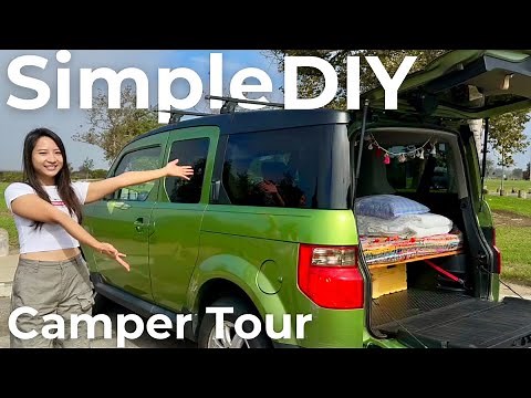 Amazing DIY Honda Element Camper Tour - Simple & Cozy Set Up