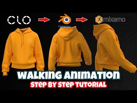 Clo3d to Blender Walking Animation Step by Step Tutorial for Beginner
