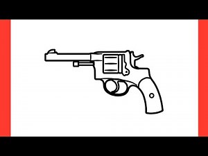 How to draw a REVOLVER step by step / drawing R1895 from PUBG pistol easy