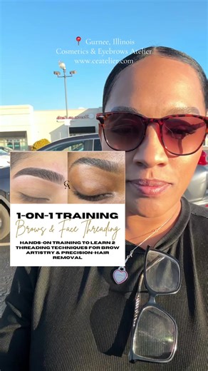 Want to learn threading the easy way? I teach beauty pros how to thread brows and faces step by step. No stress. No guessing. Just real skills you can start using right away. My 1-on-1 class is this Sunday & Monday (in-person or online). ** Limited Spots Available ** 📲 Sign up now at ceatelier.com Let’s get you to slow down on brow waxing! #eyebrowthreading #eyebrowthreadingtraining #brows #eyebrows #gurneeillinois