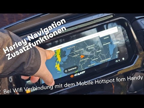 Harley Touring Navigation SkylineOS Zusatzfunktionen bei Verbindung mit Wifi, Wetter, Overlay u.m