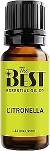 The Best Citronella Essential Oil- Premium Grade- 100% Pure & Natural for Aromatherapy, Diffuser, Spa, Massage, Air Freshener- 10 ml (.33 fl oz)