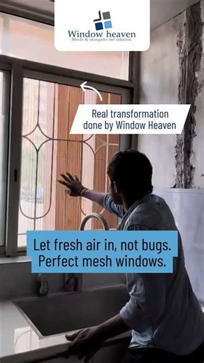 Sliding Windows and Mesh Real Project #sliding #mesh #gurgaon #home #kitchen #meshing #upvc #windows
