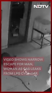 LPG Gas Explosion | Narrow Escape For Man, Woman As Gas Leaks From LPG Cylinder