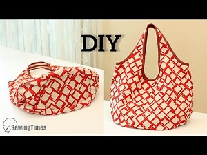 DIY Shoulder Bag with Round Bottom | Hobo Bag Reusable Shopping Bag Tutorial [sewingtimes]