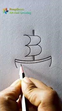 Techniques For Drawing a Beautiful Boat From '33' #rongdhonuartanddrawing #drawing