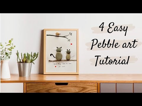 How to make pebble art | 4 Easy Pebble art tutorial | Stone art ideas | Rock painting ideas