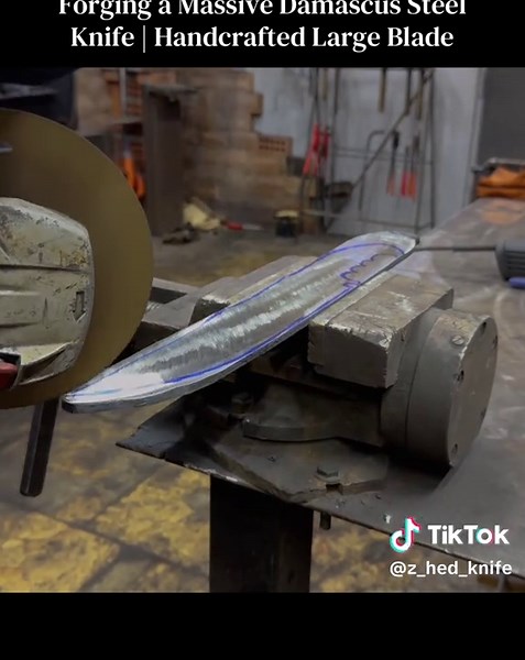 Forging a Massive Damascus Steel Knife - Large Handmade Blade