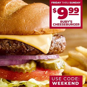 615 reactions · 83 shares | Choose your favorite from a 6 oz Rib Eye, Ruby’s Cheeseburger, Endless Garden Bar, or New Cajun Chicken Pasta all for $9.99. | Ruby Tuesday | Facebook