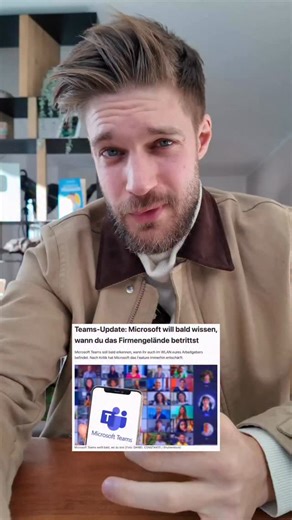karriereguru on Instagram: "Microsoft Teams kann jetzt erkennen, ob du dich auf dem Firmengelände befindest 🏢👀 Klingt erstmal nach smarter Technik. Ist aber für viele ein echtes Bauchgefühl-Thema. Die Idee dahinter: Meetings besser organisieren 🤝 Hybridarbeit koordinieren 💻 Und angeblich mehr Effizienz schaffen. Aber ehrlich: Für viele fühlt sich das eher nach Kontrolle statt Vertrauen an ⚠️ Wenn Software weiß, wo du bist, stellt sich automatisch die Frage: Was wird noch getrackt? Und wofür 