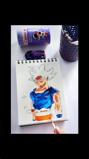 How to draw Goku MUI 🔥 #shorts #goku #drawing