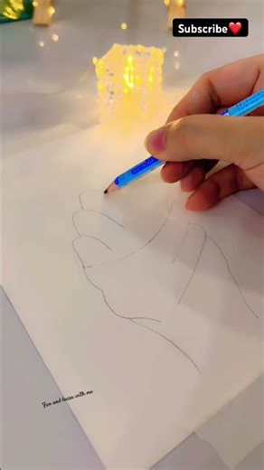 Korean Hand Heart Drawing | Part 1: Outline ✏️ #shorts #drawing