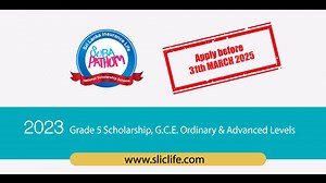 Apply for Suba Pathum Scholarship before 31st March 2025! 🎓 🏆 This year we are ready to offer 225 Suba Pathum Scholarships for the children of Sri Lanka Insurance Life Policyholders at the top achievers of 2023 Grade 5 Scholarship, G.C.E. Ordinary Level and Advanced Level examinations. Apply Now: https://www.sliclife.com/en/SubaPathum #SLICLife #SubaPathum #Scholarships #ApplyNow | Sri Lanka Insurance Life