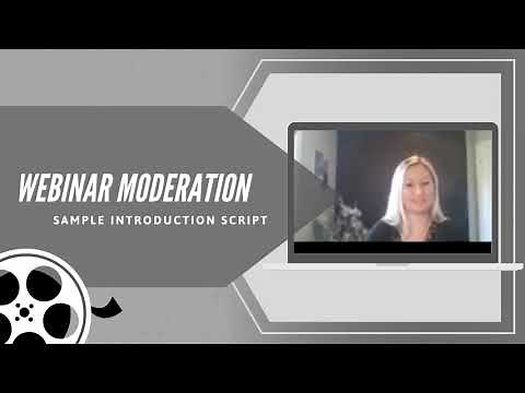 Zoom - Role of the Moderator - Example of the Introduction to the Webinar Live Stream
