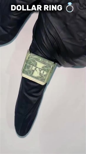 How to turn a Dollar Bill into a Beautiful Ring 💍😄 #crafttok #christmasgiftideas #dollar #ring #origami