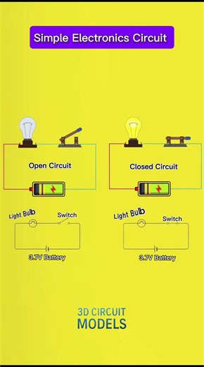 Open vs Closed Circuit | Simple Electronics Circuit Explained #shorts #viral #diy
