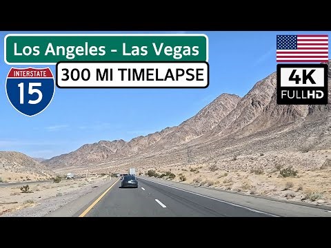 Los Angeles to Las Vegas: Most Classic Road Trip in USA (California to Nevada) | 4K Time Lapse Drive