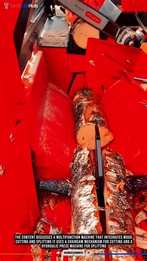 Innovation Automatic Wood Machine: Chainsaw Cut, Hydraulic Split, High Efficiency #tech