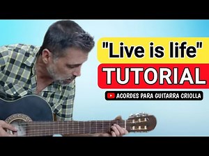 Cómo tocar OPUS "Live is life" con guitarra criolla Acordes Tutorial