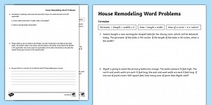 Seventh Grade Real Life Math: House Remodeling Word Problems