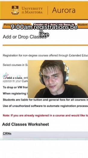 🔒speedrunnning these registrations🎧 📋Registration Open for New Students in U1/Direct Entry: July 9th-July 15th and for Returning Students: July 18th- August 6th #umstudent #umanitoba #weareallbisons