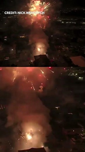 Drone video shows massive Hawaii fireworks explosion on New Year's Eve