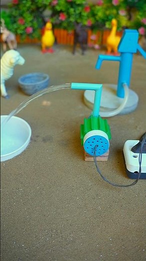 How to make mini hand pump project water with supply motor drinks sheep #waterpump #shorts #552