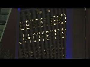Nationwide Insurance lights up building for the Blue Jackets
