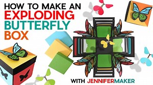 16K views · 111 reactions | Get the free exploding butterfly box pattern at https://jennifermaker.com/exploding-butterfly-box 曆 Learn how to make an exploding butterfly box with moving parts and hidden secrets! Yes, you can make butterflies that move on their own (ok, with a bit of help) as part of my new exploding butterfly box! This project was inspired by my endless explosion box, which so many of you have made! ❤️ | JenniferMaker.com | Facebook