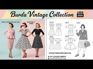 Burda Vintage Collection 1950 Technical Drawings & Style Guide