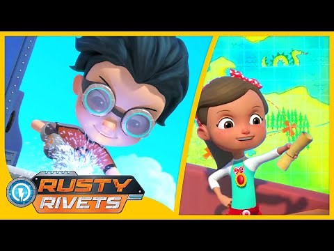 Rusty Hunts for Buried Treasure 🏴☠️ | Rusty Rivets Full Episodes + More Cartoons for Kids