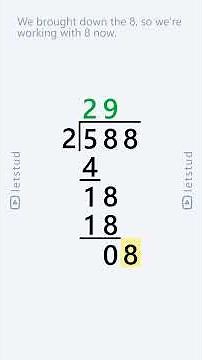 Long Division: 588 divided by 2 | Step-by-Step Math Lesson for Kids & Beginners