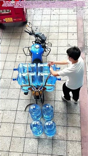 Hydration Hauling: How a Single Motorcycle Masters Water Delivery