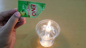 70K views · 500 reactions | Today Magic Trick Guru bring a cool experiment with ENO. We have try to show the ENO gas reaction with fire. We have found that ENO gas can stop fire. But in the conclusion we have found that ENO gas does not work for long time. Actually ENO produce Carbon dioxide (CO2) gas which stop Oxygen gas which is necessary for fire. Hope you will love ENO, Water, and Fire science experiments video. | Magic Trick Guru | Facebook