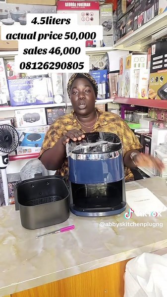 🔥 Hot Deal! PerrySmith 4.5 Liters Airfryer 🔥 Fry, roast, and bake your favorite meals the healthy way with the PerrySmith 4.5L Airfryer — crisp results, less oil, more flavor! 🍗✨ 💰 Actual Price: ₦50,000 💥 Sales Price: ₦46,000 only! ✅ 4.5L capacity — perfect for family meals ✅ Uses up to 85% less oil ✅ Adjustable temperature & timer control ✅ Easy to clean and user-friendly design 📍 Location: 6, Orowunmi Street, Orile Iganmu, Surulere, Lagos 📞 WhatsApp/Call: 0812 629 0805 👩‍🍳 Name: Abbys