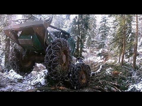 Timberjack 240C on the Limit- High skill Skidder Operator!
