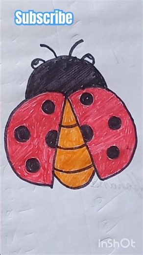 Ladybug drawing tutorial | shorts #drawing #ladybug #easydrawing