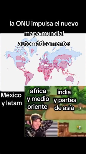 la ONU impulsa el nuevo mapa mundial automáticamente: latam y Latinoamérica, África y medio oriente, india y partes de asía #humor #mexico #latam #mapa #humor