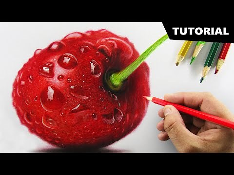 Drawing CHERRY with Color pencil | Tutorial for BEGINNERS