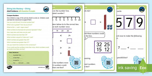 Year 2 Diving into Mastery: Step 13 Compare Numbers Activity Cards