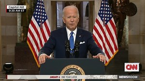 President Joe Biden addresses the nation on the first anniversary of the January 6th attack on the Capitol. In his remarks, he says former President Trump has repeatedly failed to make the case that the 2020 election was illegitimate. Stay up to date with CNN https://cnn.it/3n1SgyT | CNN