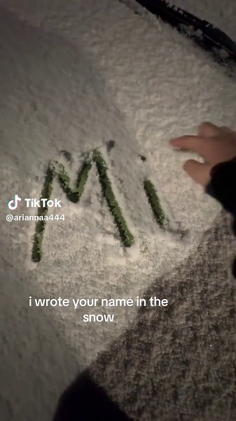 ignore the heart #trending #snow #fyp | i wrote your name in the snow