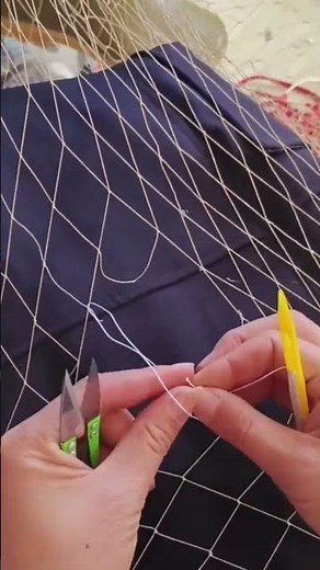 The process of weaving a linen fishing net