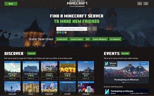 List of all official Minecraft servers