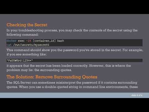 How to Properly Set an MSSQL Password from a Secret in Docker