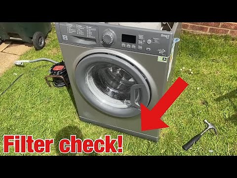 Hotpoint Smart Tech WMFUG742 washing machine || How to clean the lint filter