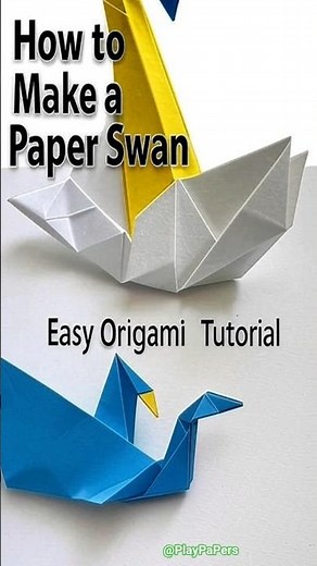 Easy Origami Swan 🦢 in 30 Sec | Simple Folding Tutorial | Shorts