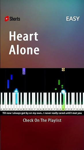 Heart - Alone - EASY Piano TUTORIAL by Piano Fun Play #youtubeshorts #shorts
