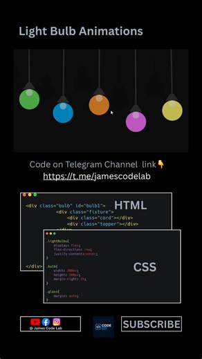Html, Css and Javascript animations light 💡 💥👨🏾‍💻 | James Code Lab